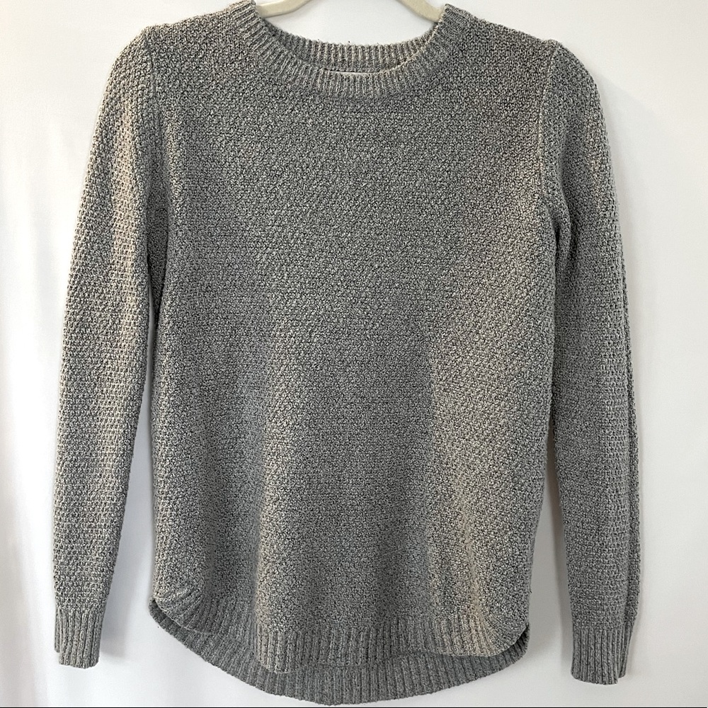 Gray Texture Pullover Sweater